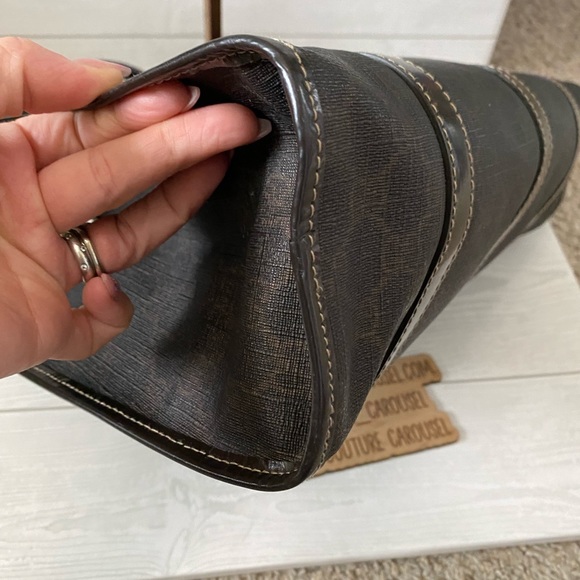 Gucci hobo brown shoulder bag silver hardware coated canvas Joy Bardot - Picture 7 of 14